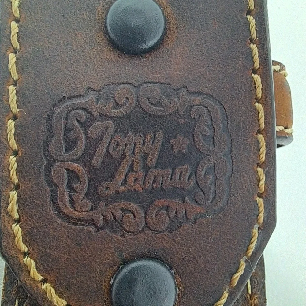 Tony Lama Men's 38 Badlands Brown Leather Western Belt Strap No Buckle 7289L
